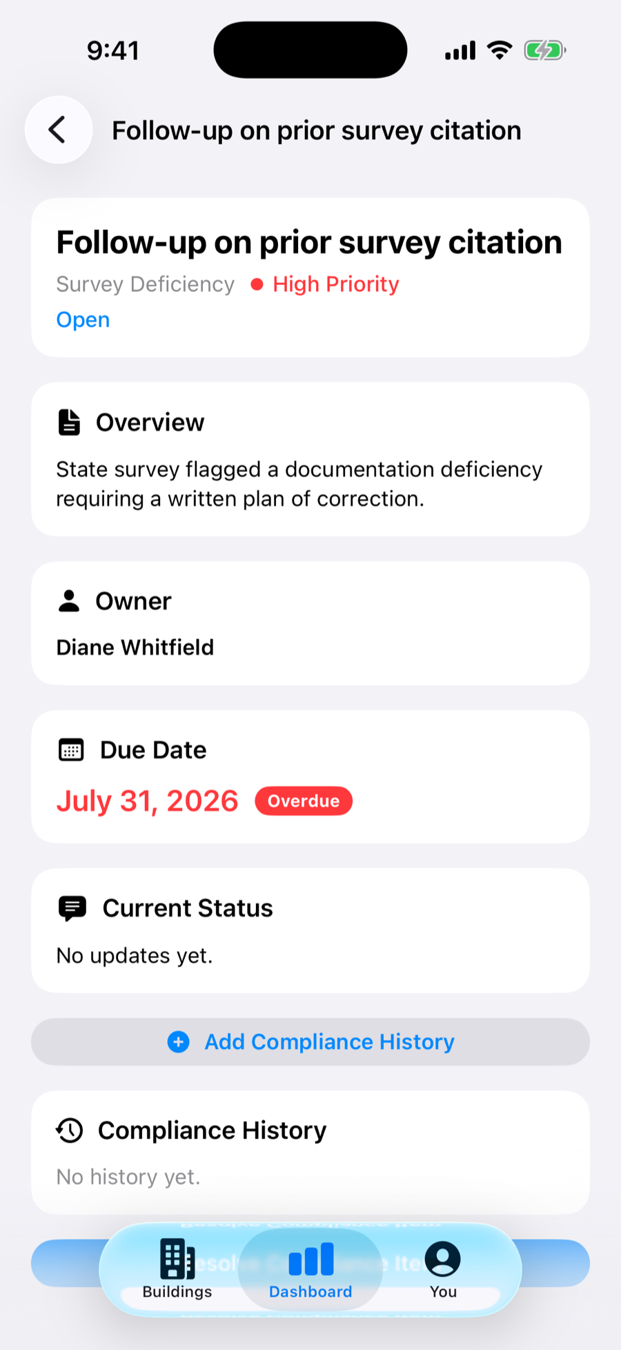 Compliance detail